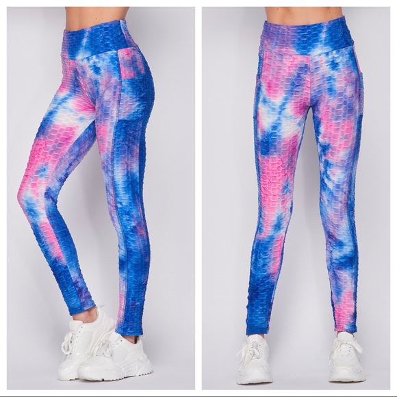 Tie Dye high waist slimming pocket leggings - Picture 2 of 3
